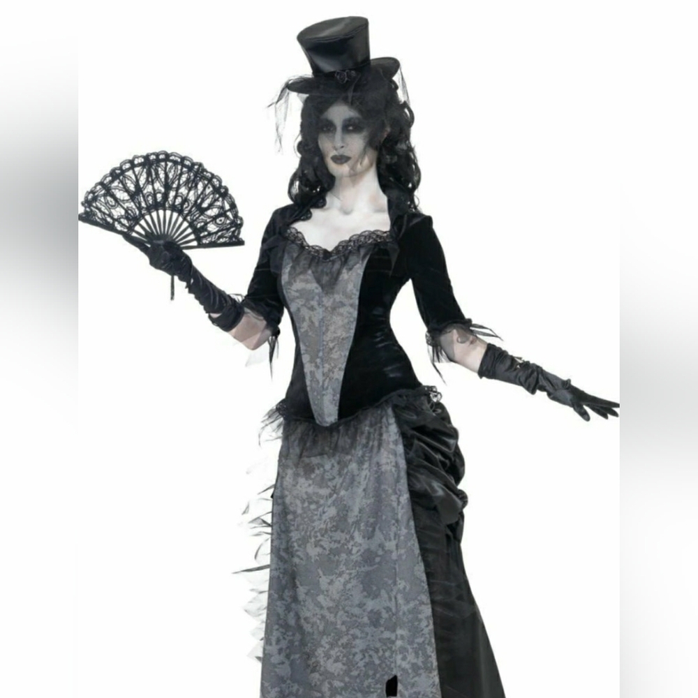 NWT, Women's Size Small, Black & Gray, Victorian Ghost Town Black Widow Costume